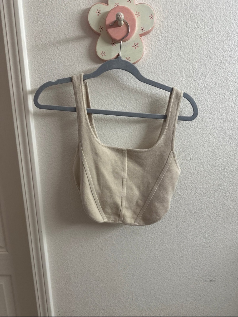 House of Harlow 1960 Cream Structured Crop Top
